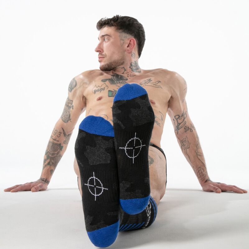 LOCKER GEAR - FULL MILITARY KNEE HIGH SOCKS ONE SIZE BLUE - Imagem de 3
