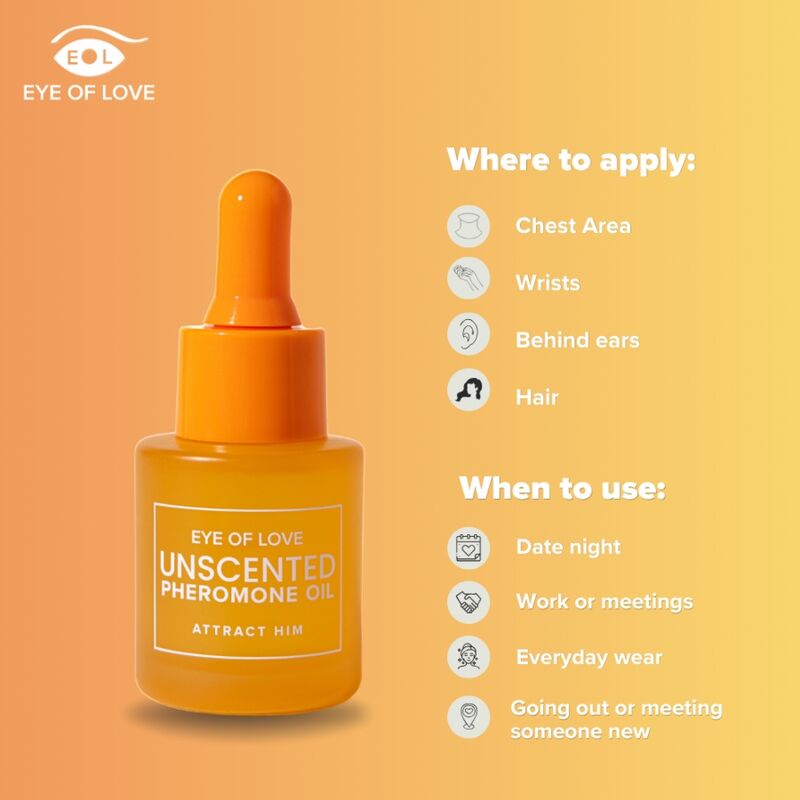 EYE OF LOVE - PHEROMONE-INFUSED PERFUMED OIL FOR WOMEN, FRAGRANCE-FREE, 20 ML - Imagem de 4