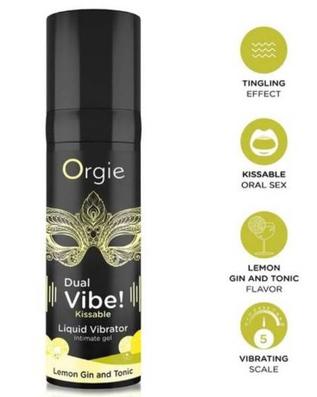 ORGIE - DUAL VIBE! LEMON GIN AND TONIC KISSABLE LIQUID VIBRATOR 15 ML