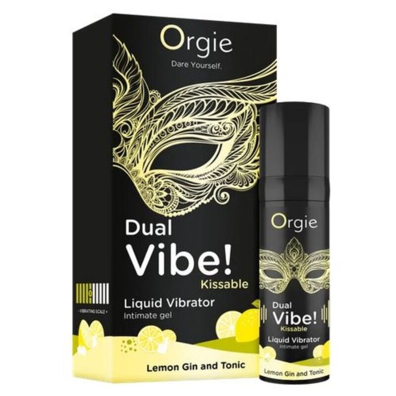 ORGIE - DUAL VIBE! LEMON GIN AND TONIC KISSABLE LIQUID VIBRATOR 15 ML - Imagem de 2