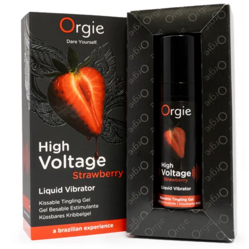 ORGIE - HIGH VOLTAGE STRAWBERRY EXTRA STRONG KISSABLE LIQUID VIBRATOR 15 ML - Imagem de 3