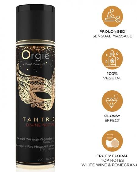 ORGIE - TANTRIC DIVINE NECTAR SENSUAL MASSAGE VEGETAL OIL 200 ML