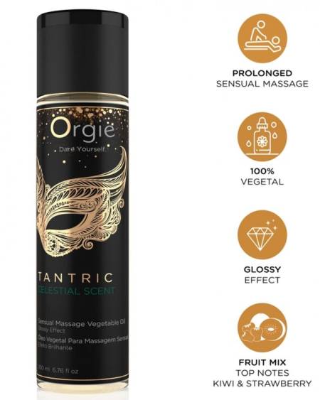 ORGIE - TANTRIC CELESTIAL SCENT SENSUAL MASSAGE VEGETAL OIL 200 ML