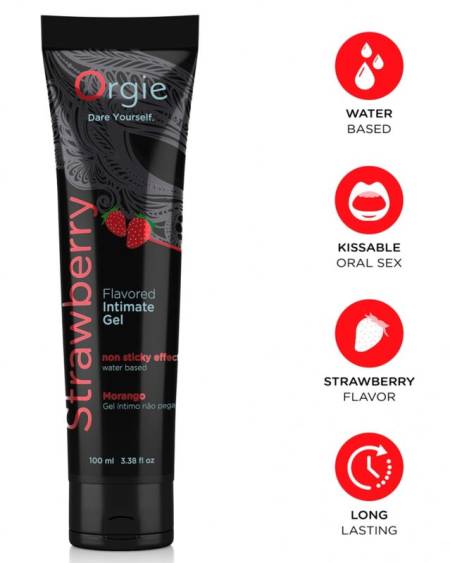 ORGIE - LUBE TUBE STRAWBERRY KISSABLE WATER-BASED INTIMATE GEL 100 ML