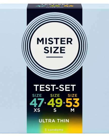 MISTER SIZE - PACK SAMPLE CONDOM SIZE 47-49-53 MM (3 UNITS)