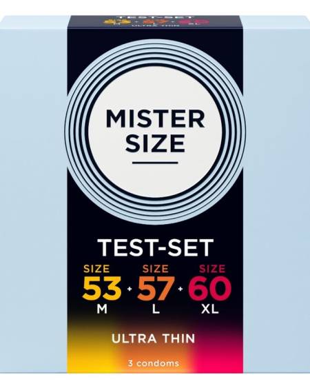 MISTER SIZE - SAMPLE PACK CONDOMS SIZE 53-57-60 MM (3 UNITS)