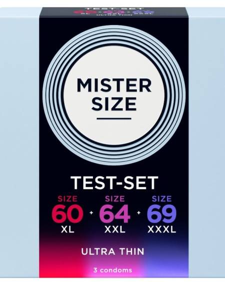 MISTER SIZE - SAMPLE PACK CONDOMS SIZE 60-64-69 MM (3 UNITS)