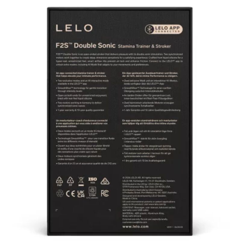 LELO - F2S DOUBLE SONIC MALE STROKER WITH DUAL SONIC STIMULATION TEAL - Imagem de 5