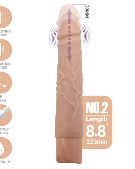 PRETTY LOVE - KESSLER REALISTIC VIBRATING DILDO WITH 10 VIBRATION MODES AND 10 THROWS, 22 CM NATURAL
