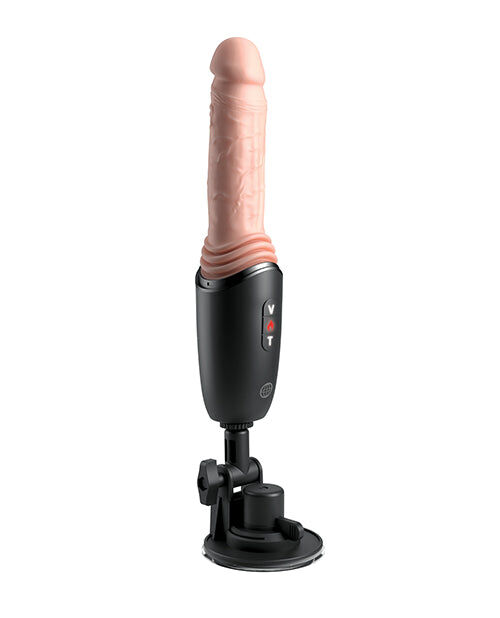 KING COCK PLUS - THRUSTING COCK PRO SILICONE DILDO WITH THROTTLE, VIBRATION AND HEAT LIGHT 12.7 CM - Imagem de 3