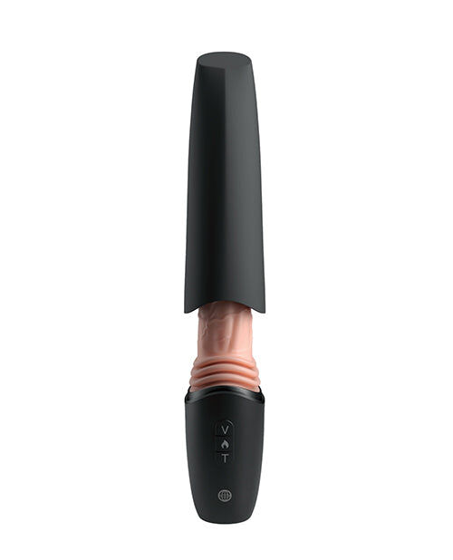KING COCK PLUS - THRUSTING COCK PRO SILICONE DILDO WITH THROTTLE, VIBRATION AND HEAT LIGHT 12.7 CM - Imagem de 4