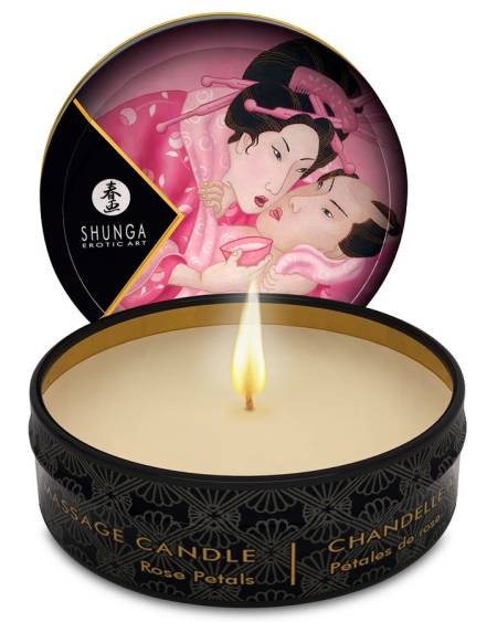 SHUNGA - MINI CARESS BY CANDELIGHT ROSES MASSAGE CANDLE 30 ML