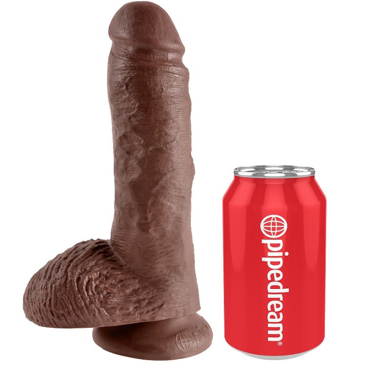 KING COCK 8" COCK BROWN WITH BALLS 20.3 CM - Imagem de 3