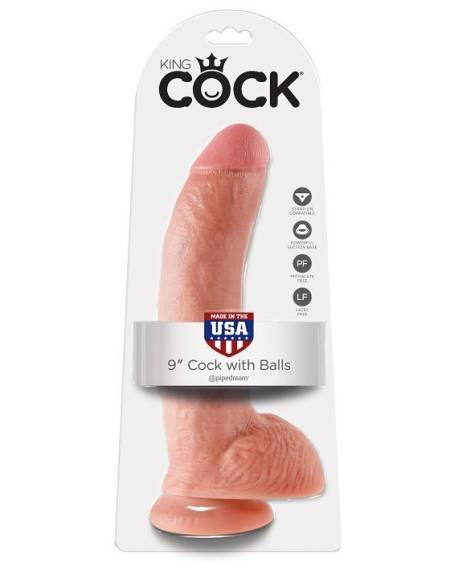 KING COCK - 9 DILDO FLESH WITH BALLS 22.9 CM