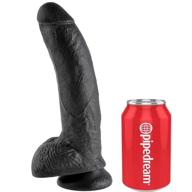 KING COCK - DILDO BLACK WITH BALLS 22.9 CM - Imagem de 3