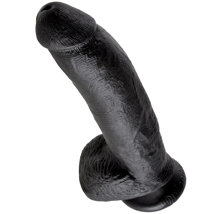 KING COCK - DILDO BLACK WITH BALLS 22.9 CM - Imagem de 4