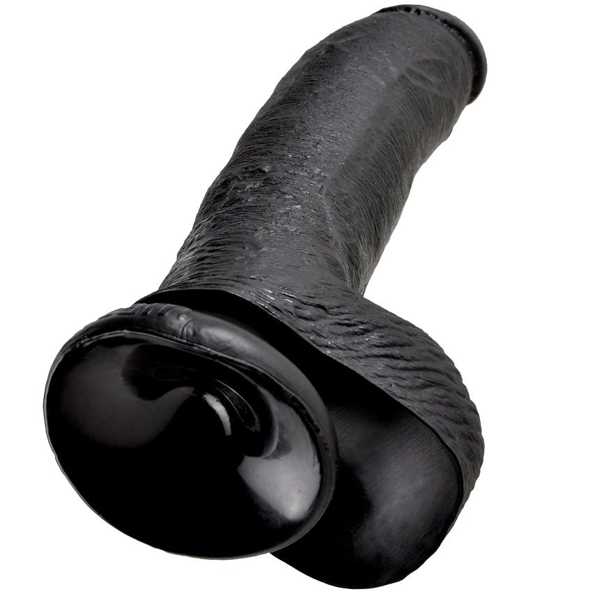 KING COCK - DILDO BLACK WITH BALLS 22.9 CM - Imagem de 5