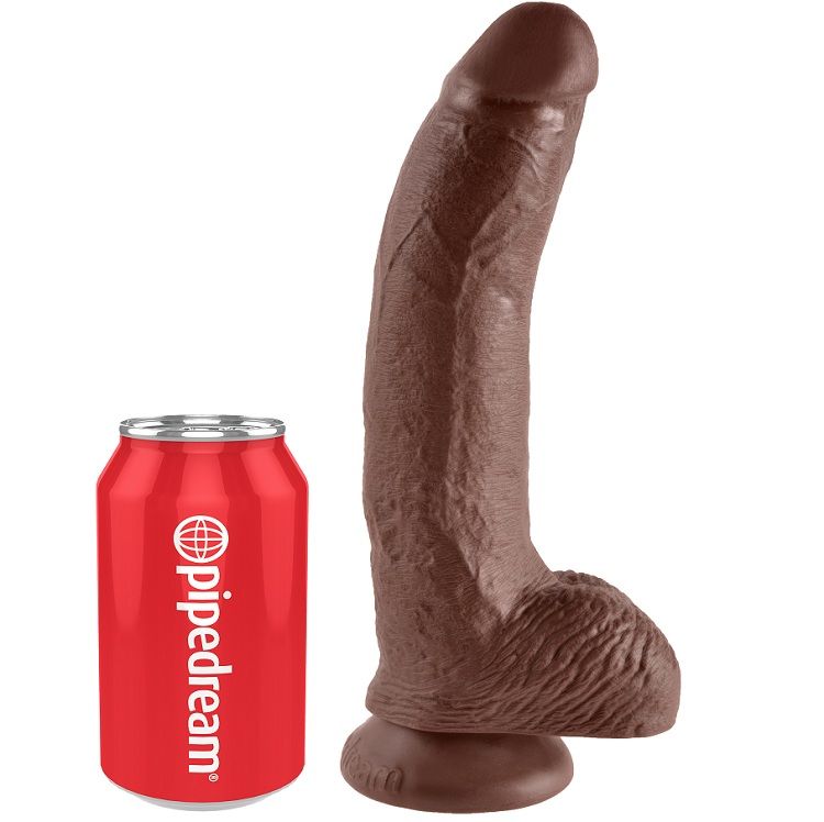 KING COCK - 9 DILDO BROWN WITH BALLS 22.9 CM - Imagem de 3