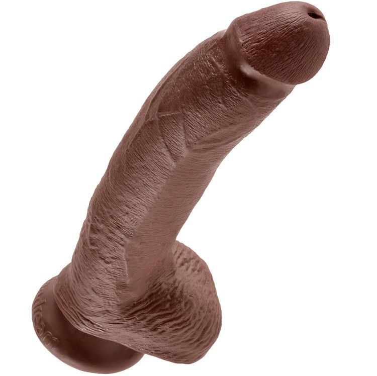 KING COCK - 9 DILDO BROWN WITH BALLS 22.9 CM - Imagem de 4