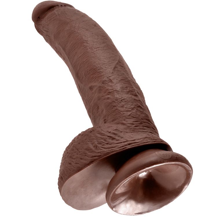 KING COCK - 9 DILDO BROWN WITH BALLS 22.9 CM - Imagem de 5
