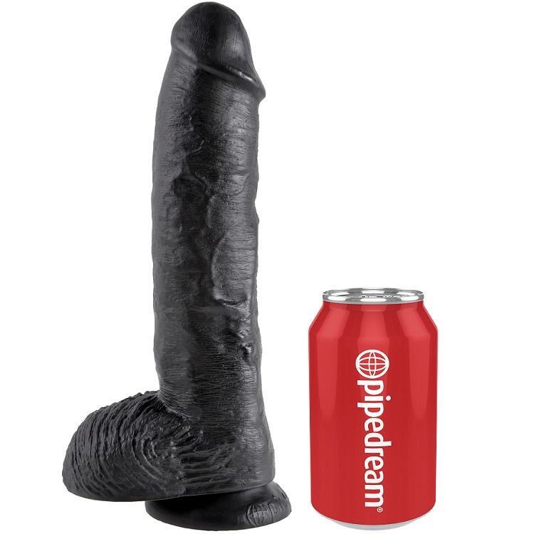 KING COCK - DILDO BLACK WITH BALLS 25.4 CM - Imagem de 3