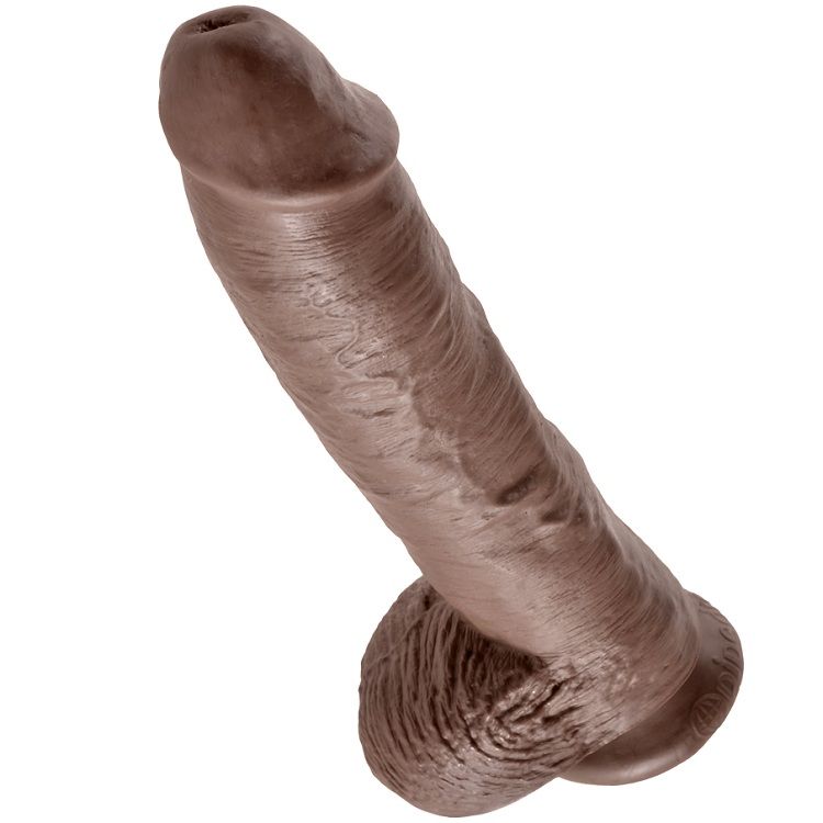 KING COCK - 10 DILDO BROWN WITH BALLS 25.4 CM - Imagem de 4