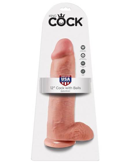 KING COCK - DILDO FLESH WITH BALLS 30.48 CM
