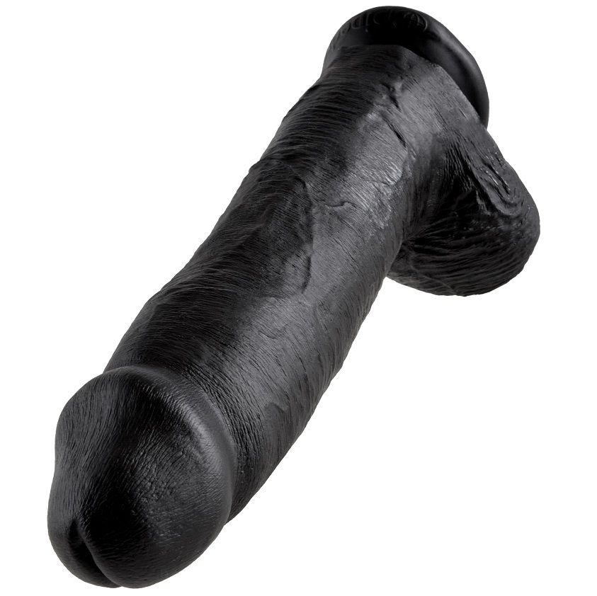 KING COCK - DILDO BLACK WITH BALLS 30.48 CM - Imagem de 2