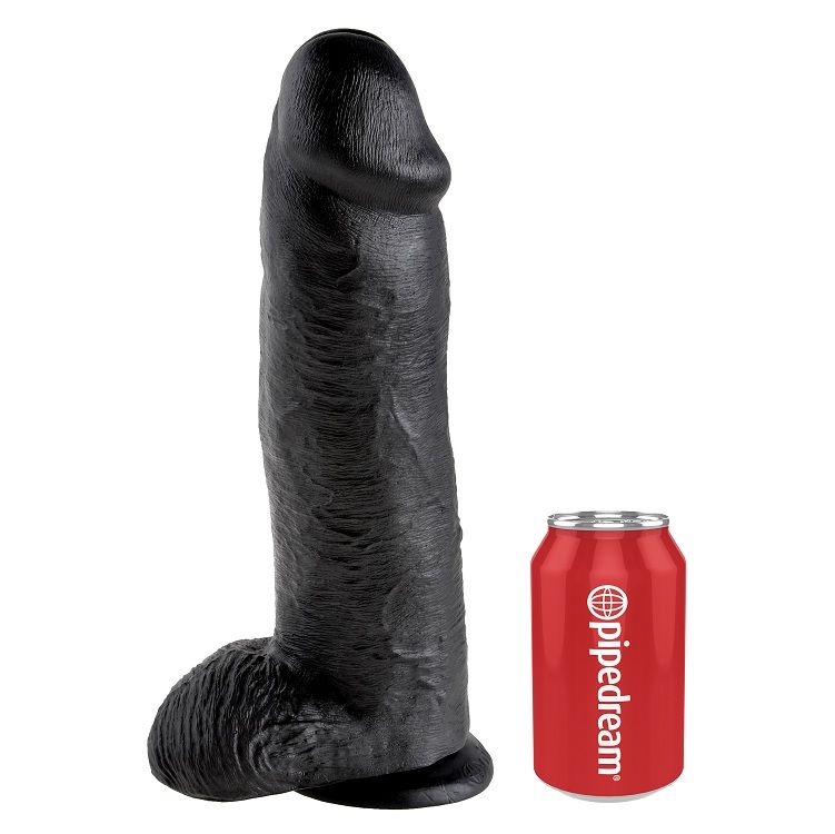 KING COCK - DILDO BLACK WITH BALLS 30.48 CM - Imagem de 3