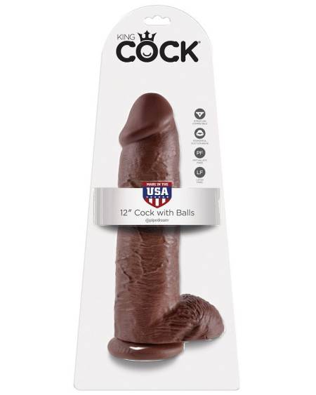 KING COCK - DILDO BROWN WITH BALLS 30.48 CM