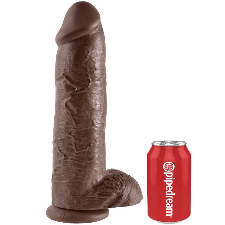 KING COCK - DILDO BROWN WITH BALLS 30.48 CM - Imagem de 4