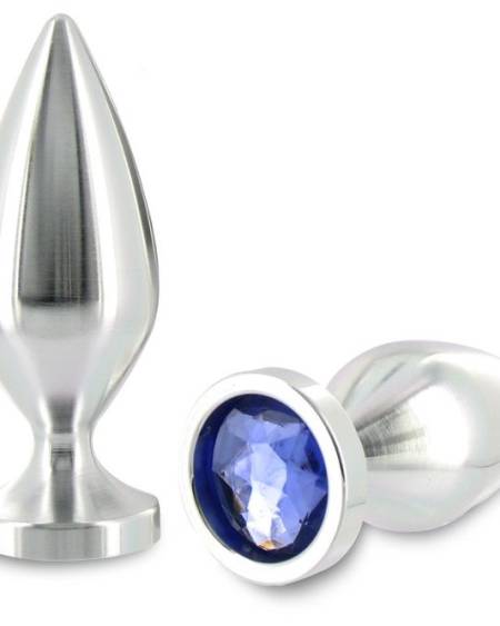METAL HARD - ANAL PLUG ALIMINUM COLOR CRYSTAL LARGE 10.16CM