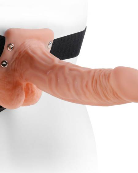 FETISH FANTASY SERIES - SERIES 7 HOLLOW STRAP-ON WITH BALLS 17.8CM FLESH