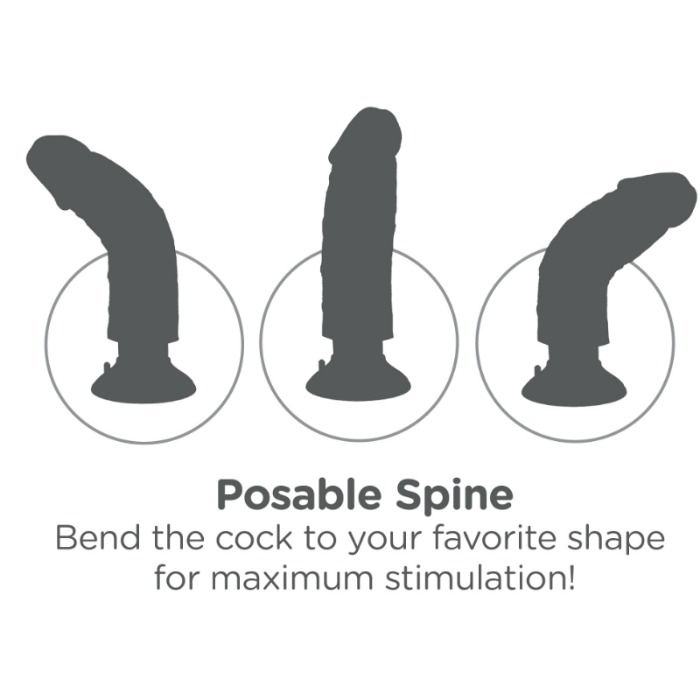 KING COCK - 17.78 CM VIBRATING COCK WITH BALLS FLESH - Imagem de 5