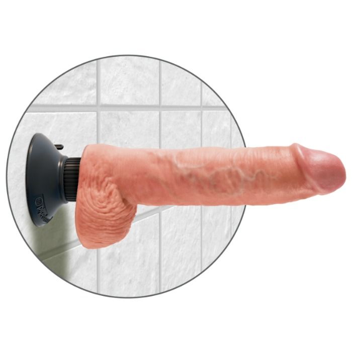 KING COCK - 25.5 CM VIBRATING COCK WITH BALLS FLESH - Imagem de 4