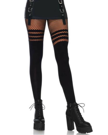 LEG AVENUE - PANTYHOUSE WIT FISNHET STRIPES