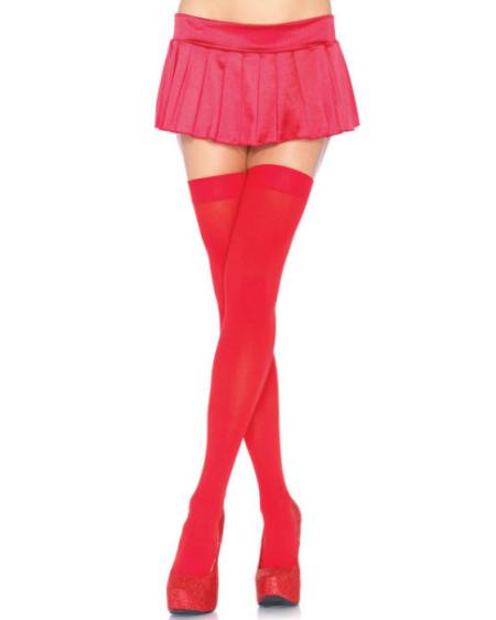 LEG AVENUE - NYLON THIGH HIGHS RED