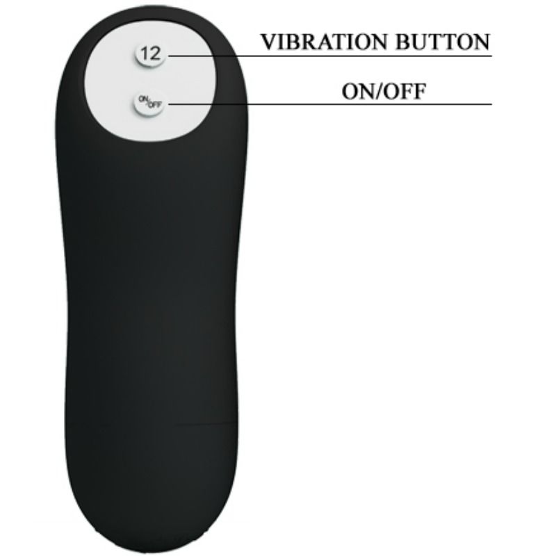 PRETTY LOVE - SILICONE ANAL PLUG PENIS FORM AND 12 VIBRATION MODES BLACK - Imagem de 5