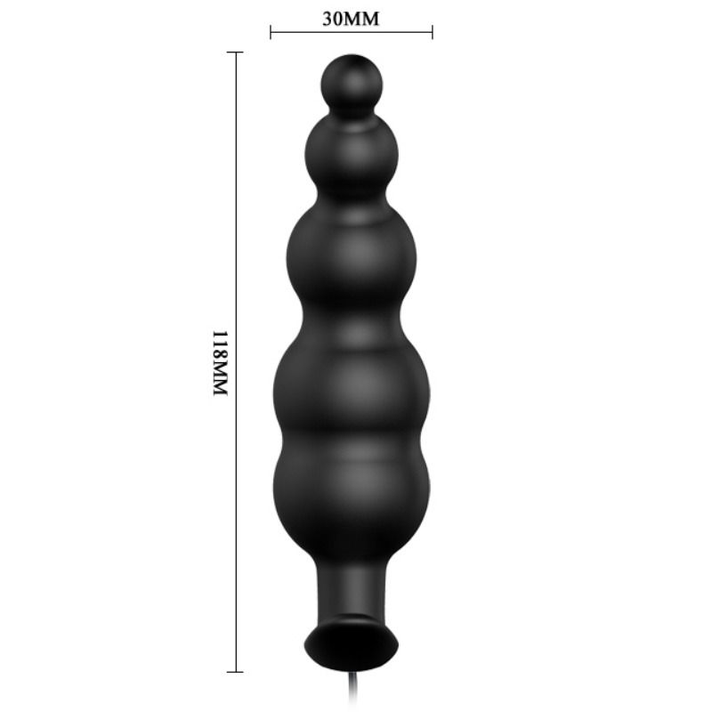 PRETTY LOVE - ANAL PLUG SILICONE EXTRA STIMULATION AND 12 VIBRATION MODES BLACK REMOTE CONTROL - Imagem de 5