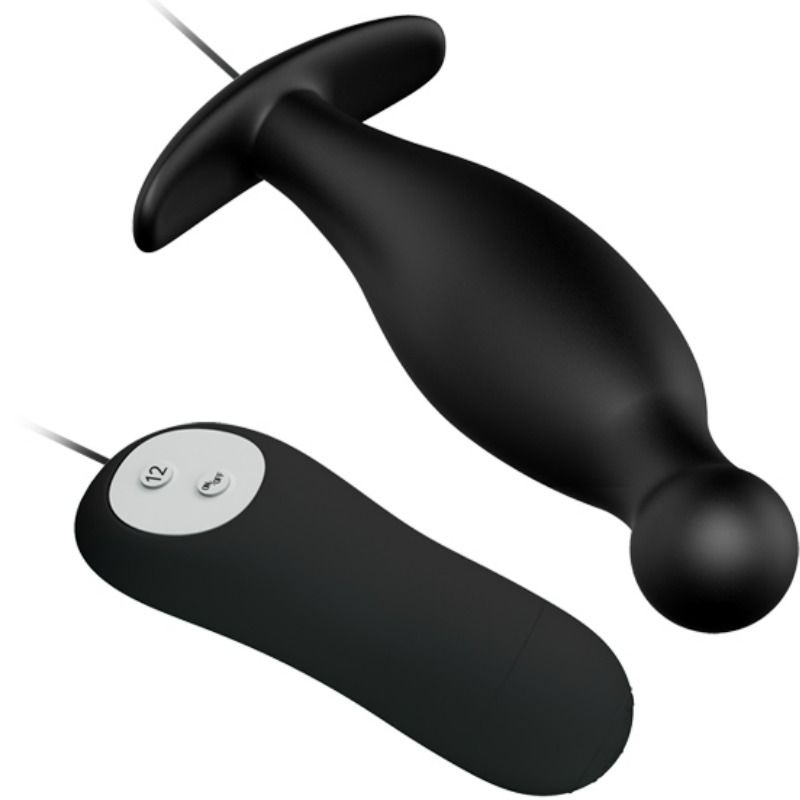 PRETTY LOVE - SILICONE ANAL PLUG 12 VIBRATION MODES BLACK - Imagem de 3