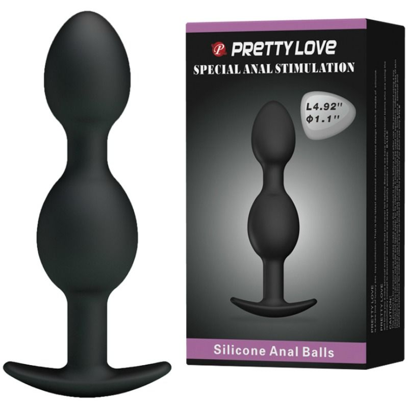 PRETTY LOVE - SILICONE ANAL BALLS 12.5 CM BLACK - Imagem de 2