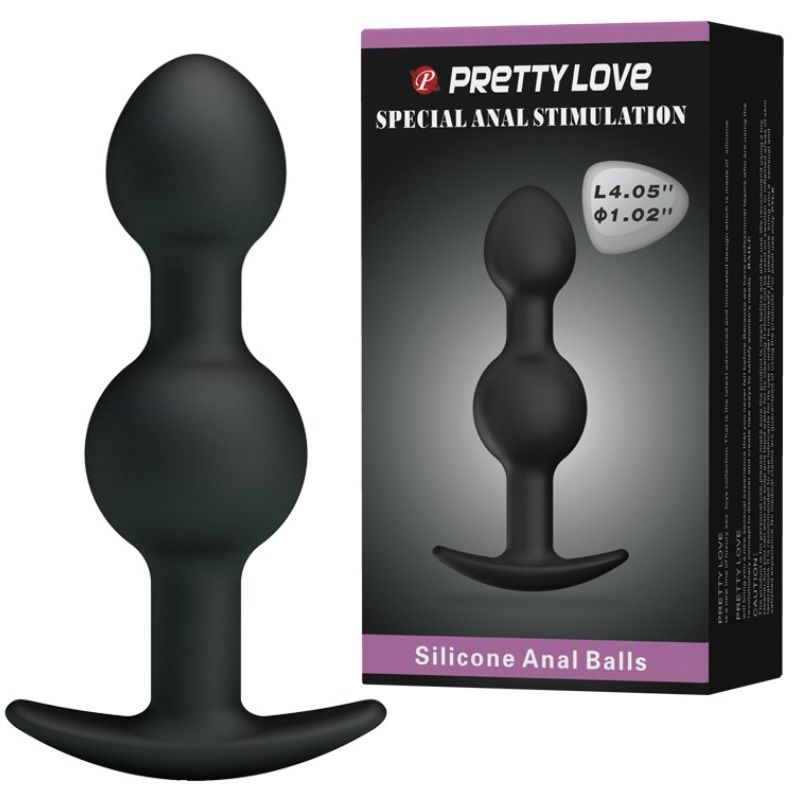 PRETTY LOVE - SPECIAL STIMULATION SILICONE ANAL BALLS 10.3 CM BLACK - Imagem de 2
