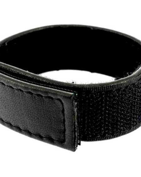 LEATHER BODY - ADJUSTABLE LEATHER STRAP WITH VELCRO FOR PENIS BLACK