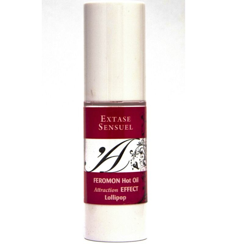 EXTASE SENSUAL - HEATING EFFECT MASSAGE OIL WITH LOLLIPOP PHEROMONES 30 ML - Imagem de 3