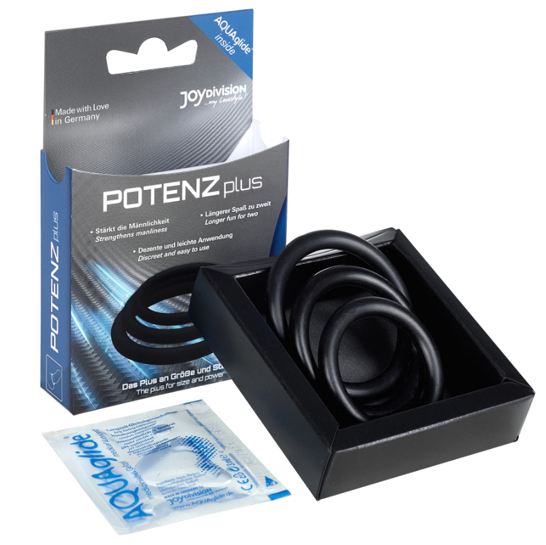 JOYDIVISION POTENZDUO - PLUS 3 BLACK RINGS SET - S, M, L - Imagem de 2