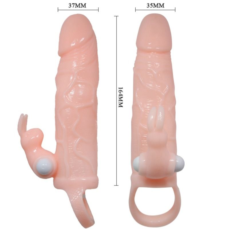 BAILE - BRAVE MAN PENIS COVER WITH RABBIT AND DOUBLE ENGINE FLESH 16.5 CM - Imagem de 4