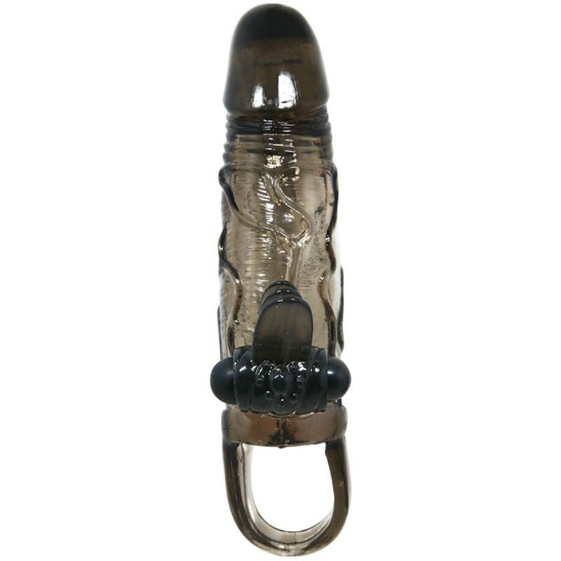 BAILE - BRAVE MAN PENIS COVER WITH CLIT AND ANAL STIMULATION DOUBLE BULLET BLACK 16.5 CM - Imagem de 2