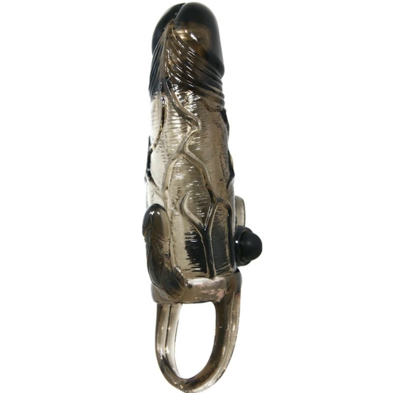 BAILE - BRAVE MAN PENIS COVER WITH CLIT AND ANAL STIMULATION DOUBLE BULLET BLACK 16.5 CM - Imagem de 4