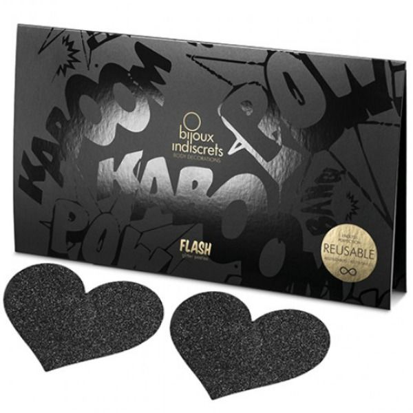 BIJOUX - INDISCRETS FLASH BLACK HEART NIPPLE CUTS - Imagem de 3