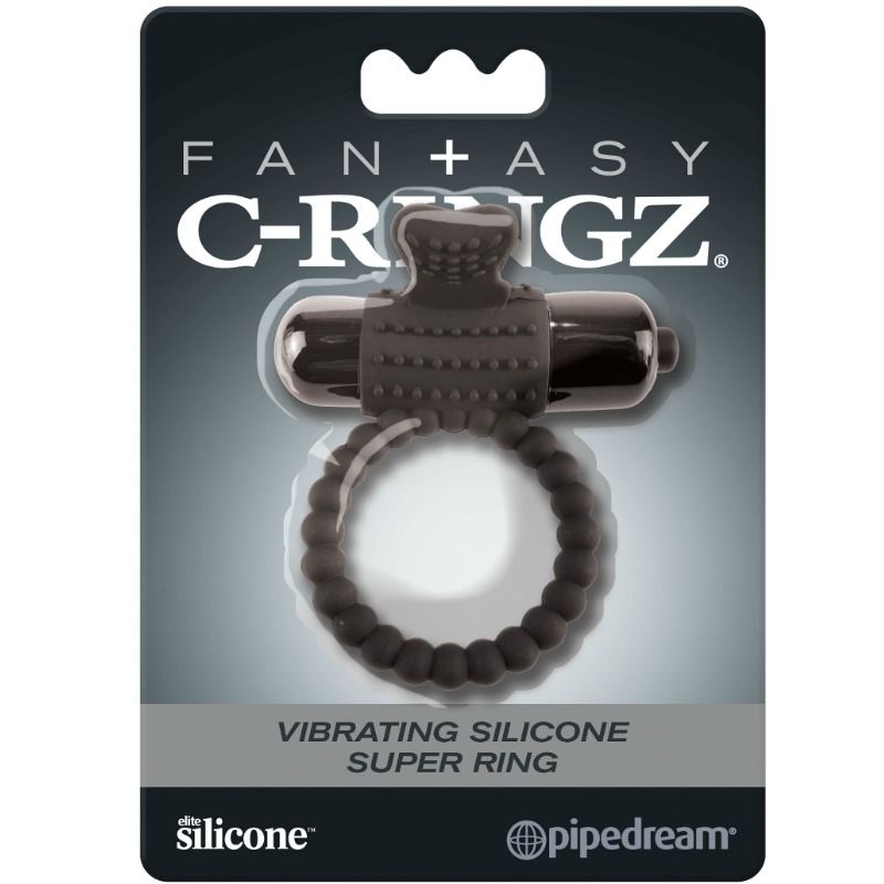 FANTASY C-RINGZ - BLACK SILICONE VIBRATING RING - Imagem de 3